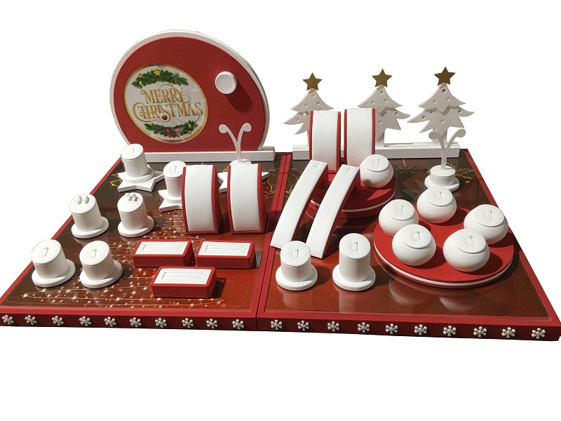 Customize window display set jewellery showcase display Christmas theme jewelry display set
