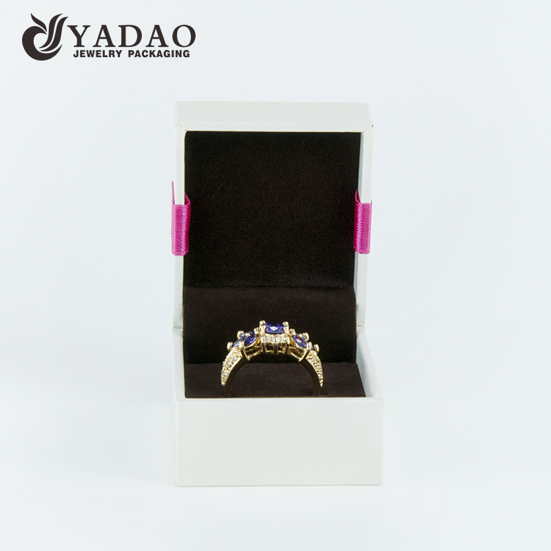 Customized gift box for ring package with bowknot and logo printing popular in Europe.