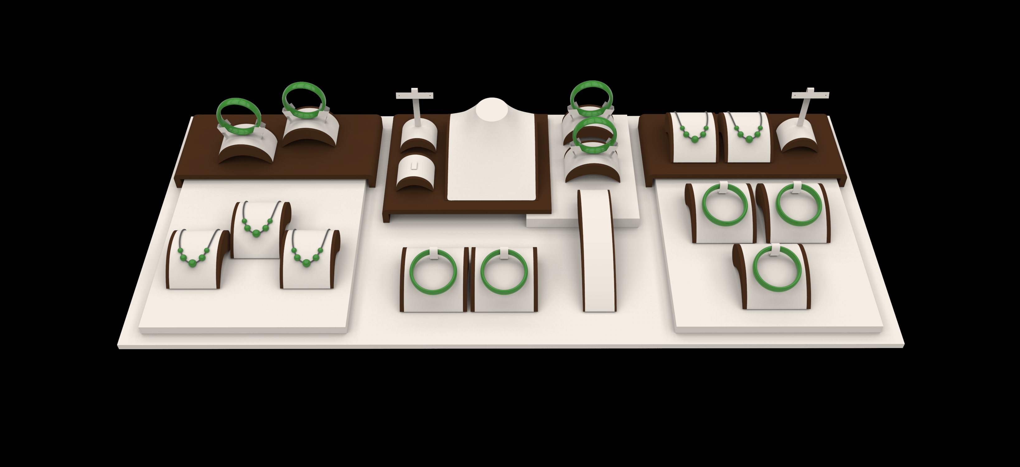 Customized handmade OEM ODM fashionable pu leather、arylic、lacquer jewelry display set for  jadeite display set for counter and exhibition with good quality and competitive price