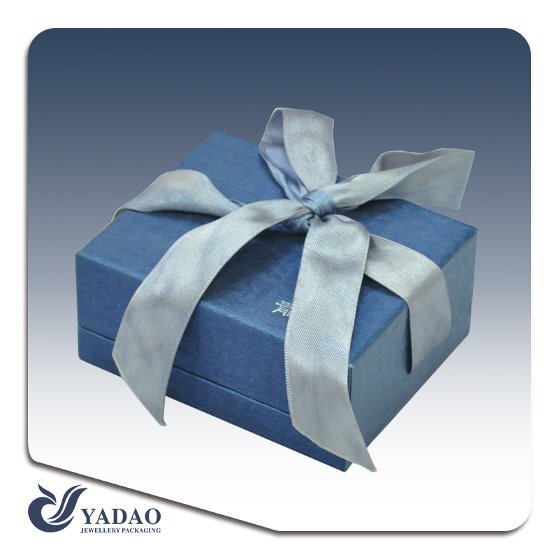 Dark blue Jewelry paper gift box with black insert for jewelry shop made in China