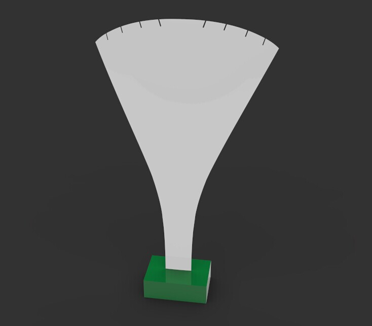 Economic Glossy white and green acrylic necklace display ,acrylic necklace exhibitor stand ,acrylic display props for jewellery shop counter and window