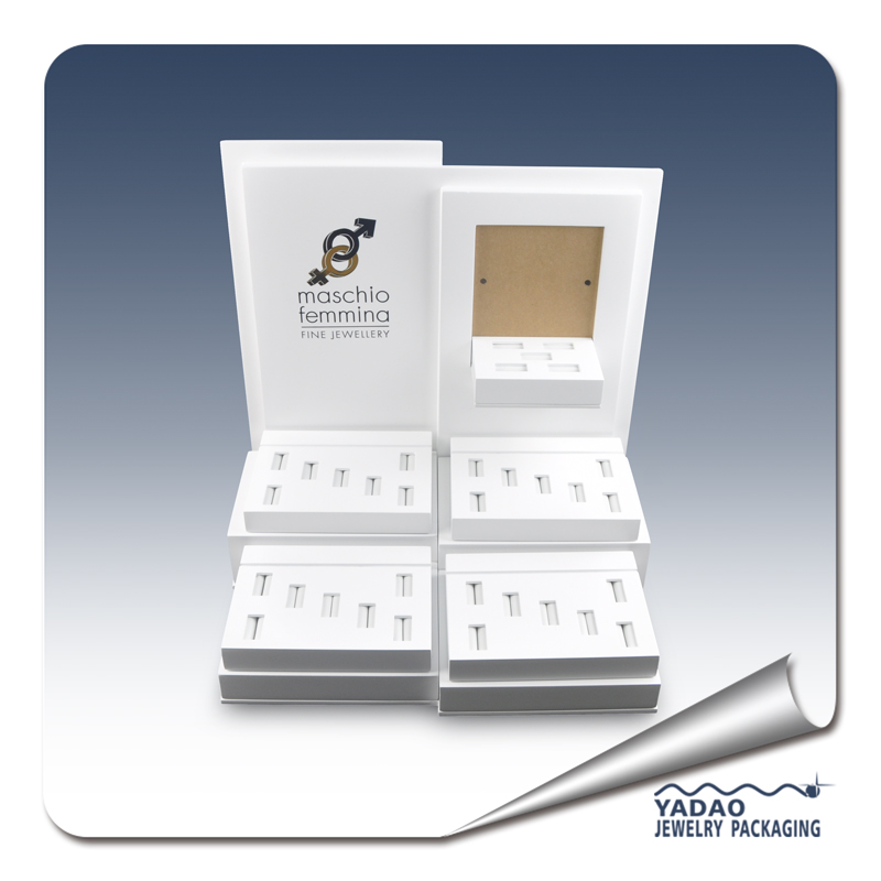 Factory lacquered wooden jewelry display sets wooden painting ring display holder customized