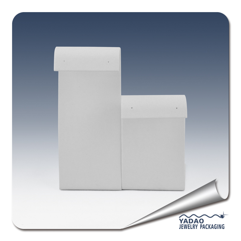 Factory price White earring holder Metal earring display riser covered with leatherette