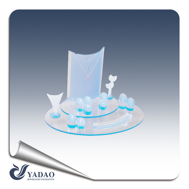 Fashion blue acrylic jewelry display stand used jewelry display cases from China manufacturer