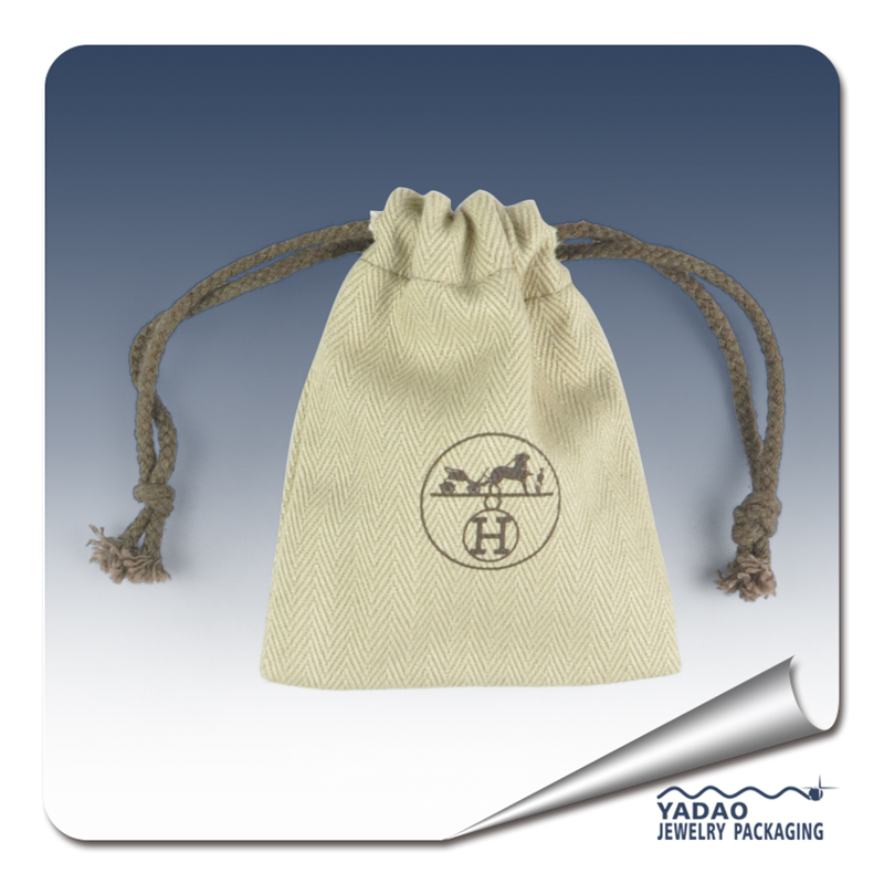 Fashion jewelry linen pouch for ring earring necklace from China