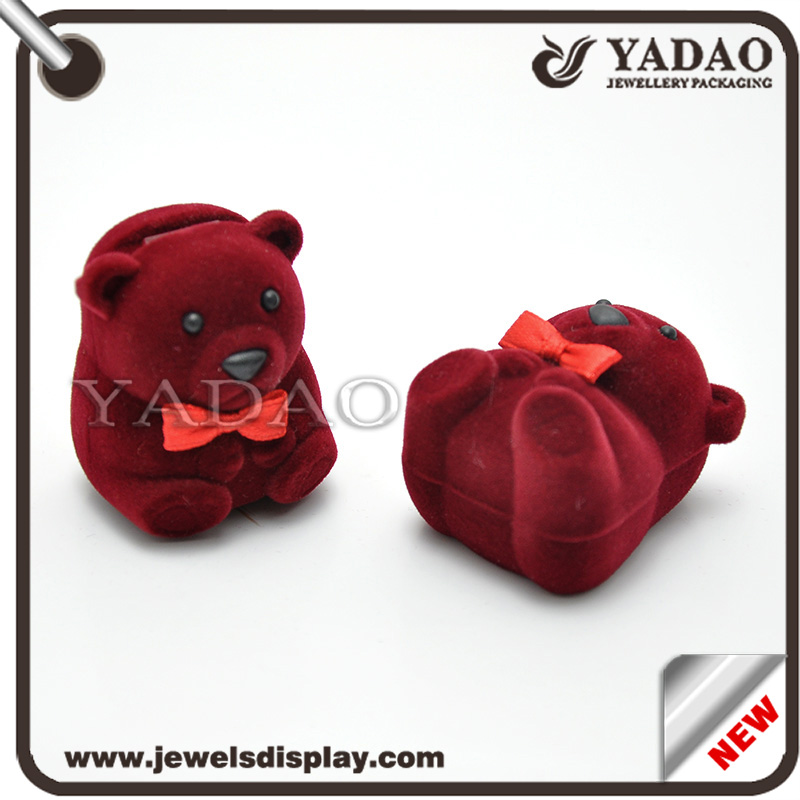 Flocking jewelry box pendent shape velvet ring box is customized