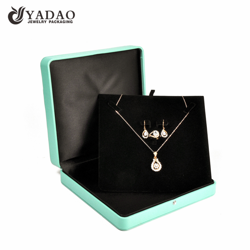 Glossy leatherette large jewelry set box custom logo