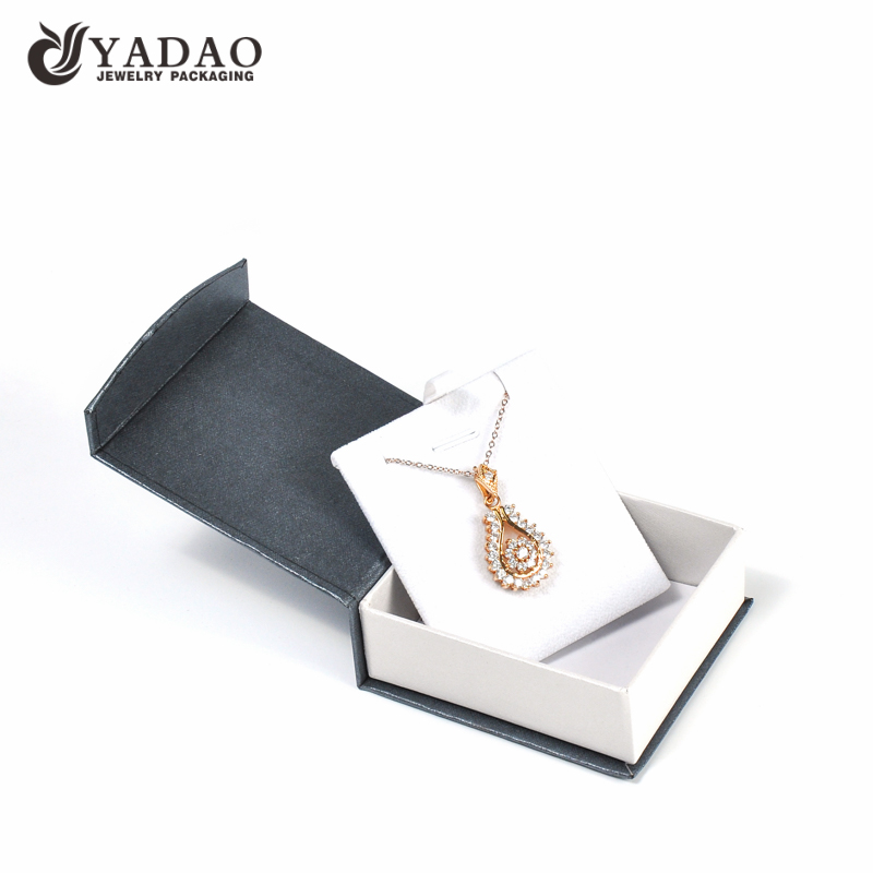 Gray color jewelry pendant box jewelry packaging customize logo and color