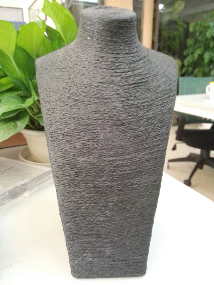 Handmade Customized size of paper twine necklace display stand for jewelry display and exhibition used in jewelry shop necklace busts neck form