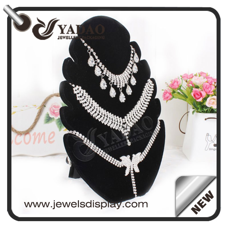 Handmade Stitching Black Velvet Jewelry Pendant Display Stand Card