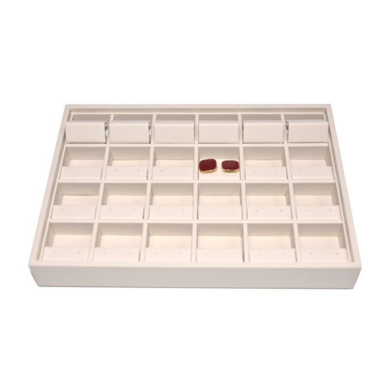 High Quality Hollow Design Stackable Leather Material Jewelry Earring Tray 