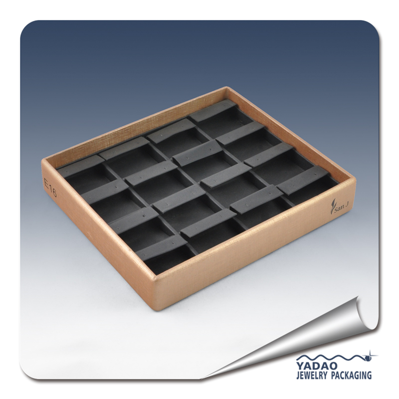 High end pu leather wholesale jewelry trays for jewelry cabinet custom jewelry display