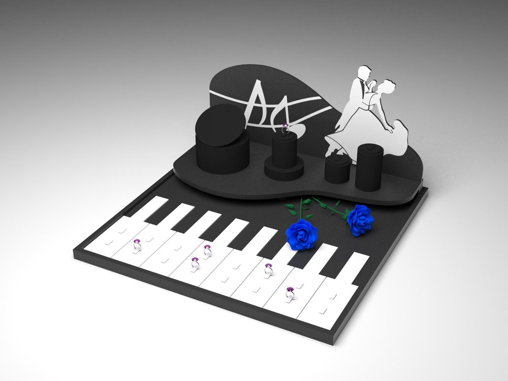 Vysoce kvalitní PU kůže a akrylové prsten šperky podnosy, držák šperky vystavovatel, šperky stojan pro klenotnictví pult a okno s vlastním logem,