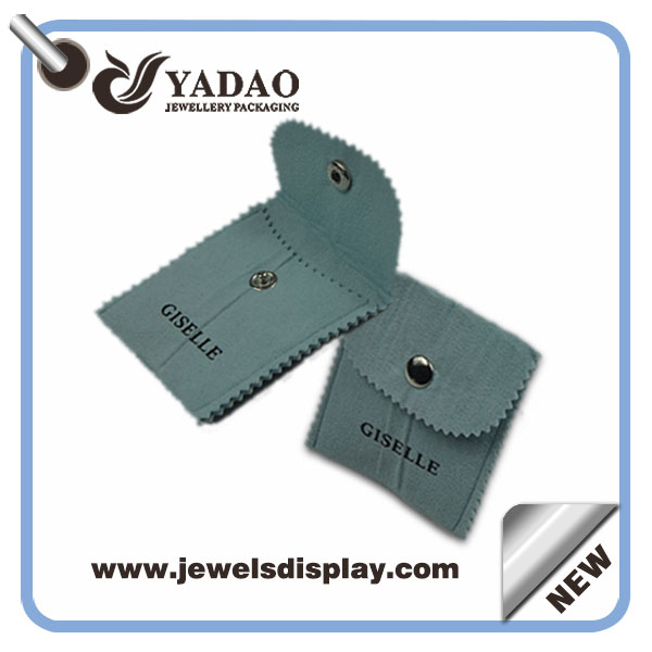 High quality gray velvet pouches jewelry bag with bottom and your logo made in China