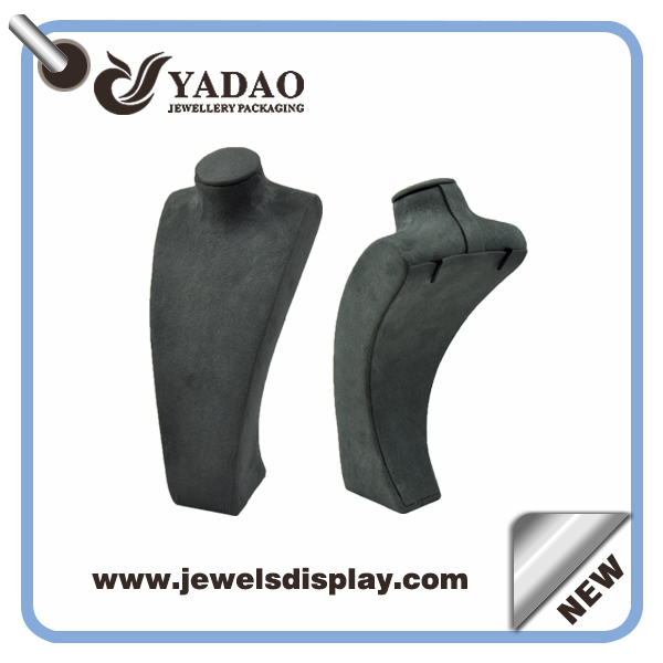 High quality hot selling velvet gray jewelry busts for necklace display bust made in China