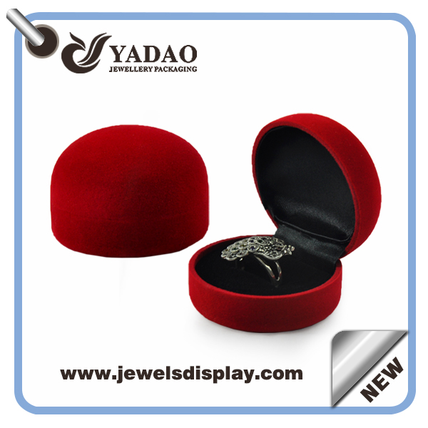 High quality luxury multiple jewelry wedding velvet engagement custom ring box heart shape style ring box with color velvet made in china