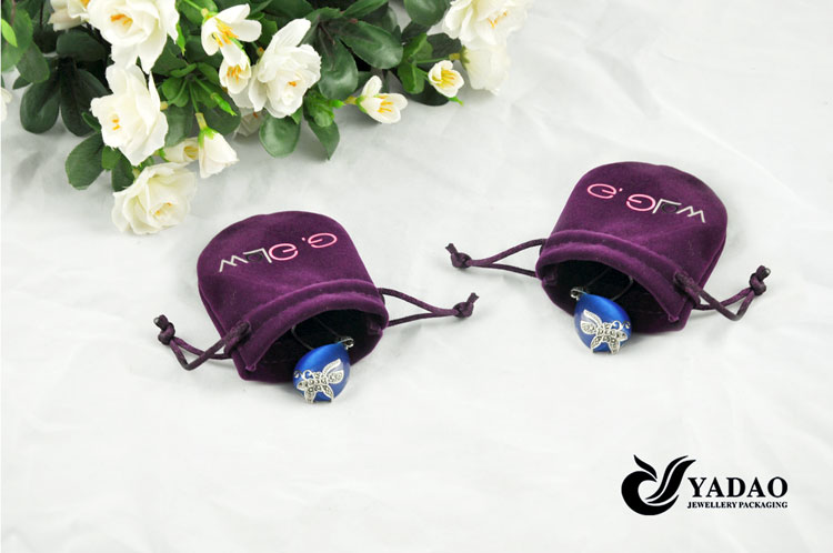 Bolsa de veludo de alta qualidade para a exibição de jóias com o seu logotipo e corda