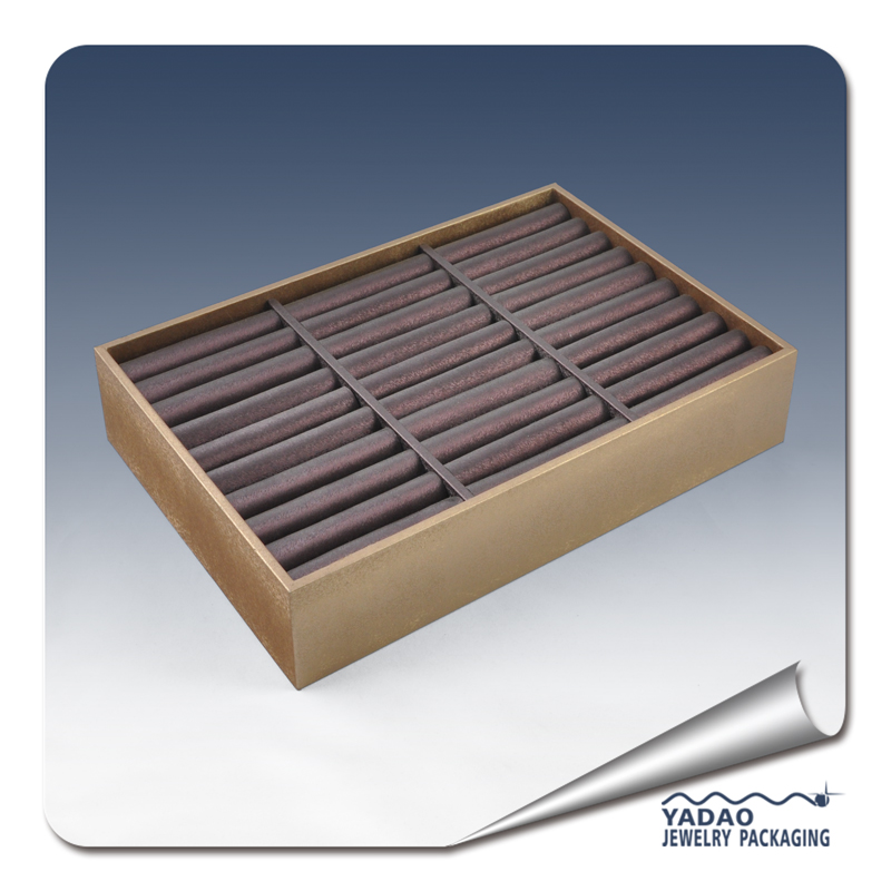 Hot sale designable pu leather cover stackable jewelry display jewelry trays bangle display bangle tray made in China