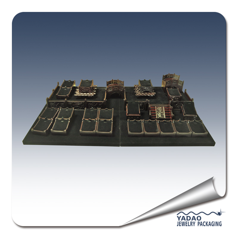 Hot sale wood paint jewelry display set for ring,earring,pendant,necklace,bracelet,chain,bangle,chocker manufacture in China accept custom