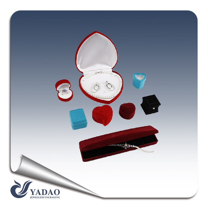 Hot selling red plastic jewellery boxes jewellery gift boxes for ring package free print logo and can customized made in China