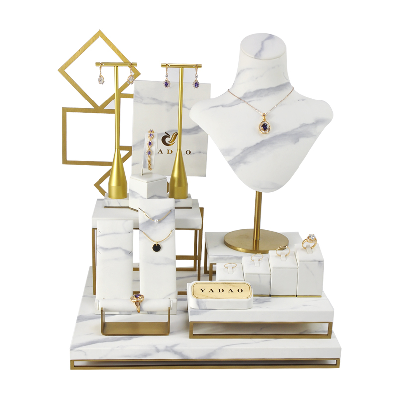 Роскошный пользовательский мраморный металлический драгоценностей для ювелирных украшений для серьги ожерелье кольцо EST.