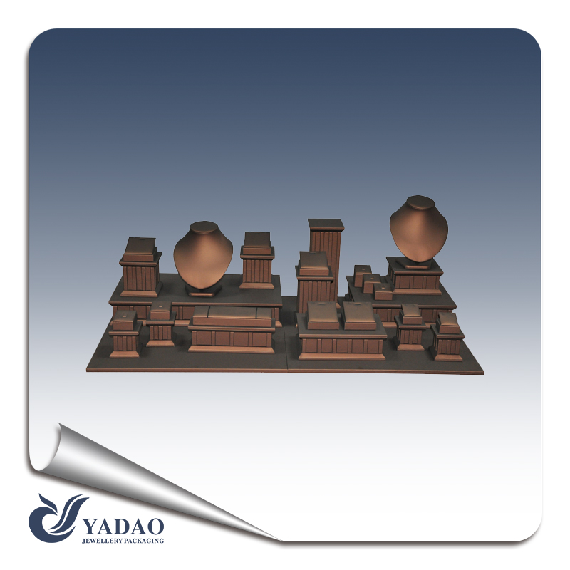 Luxury handmade jewelry display set for jewelry store & jewelry show with custom logo printed for free as your requirement