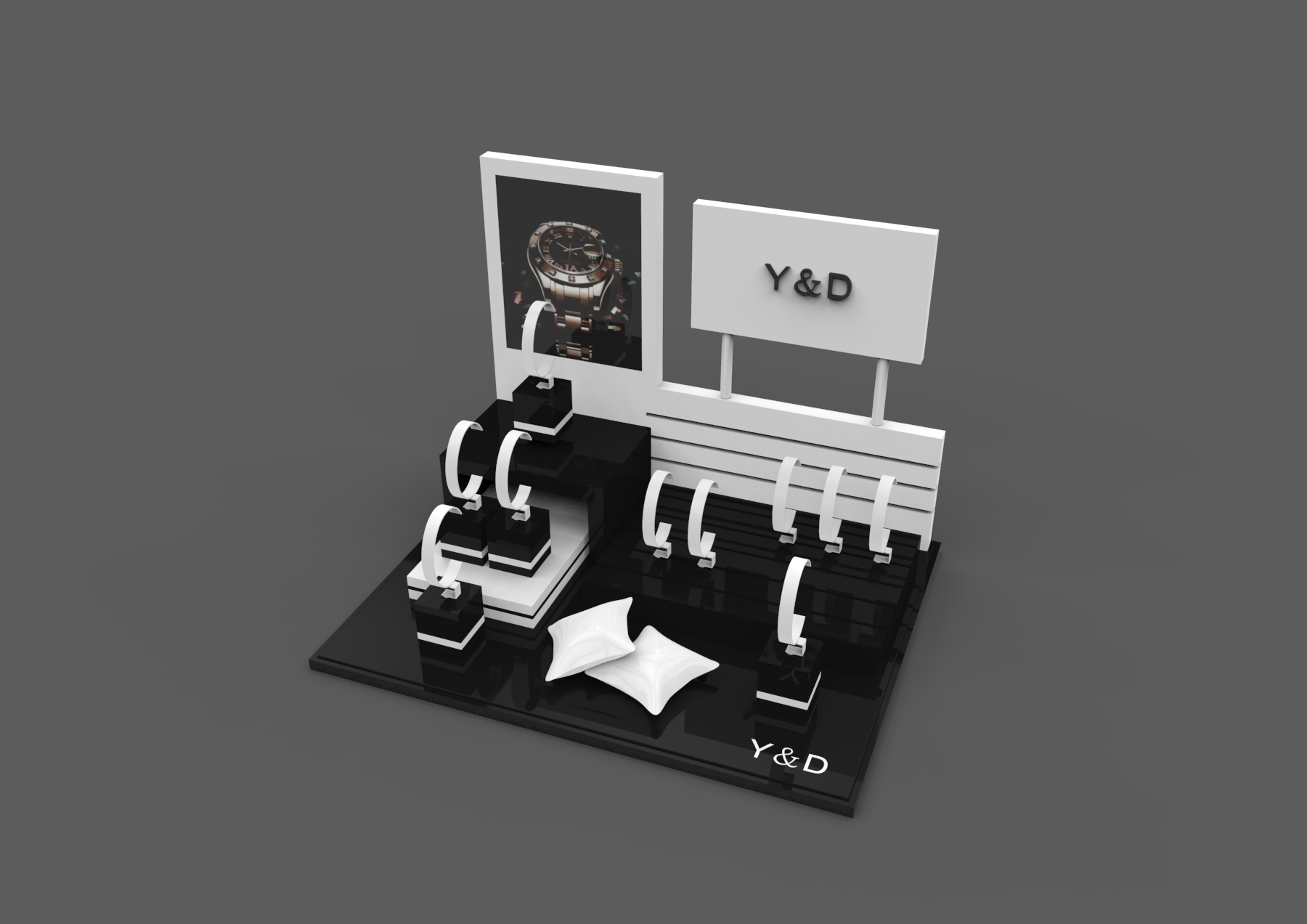 Die beliebtesten Benutzerdefinierte Luxury hohe Licht lackiert Uhr-Ausstellungsstand mit C Clip Wooden Uhr-Ausstellungsstand Armbanduhr Display-Ständer