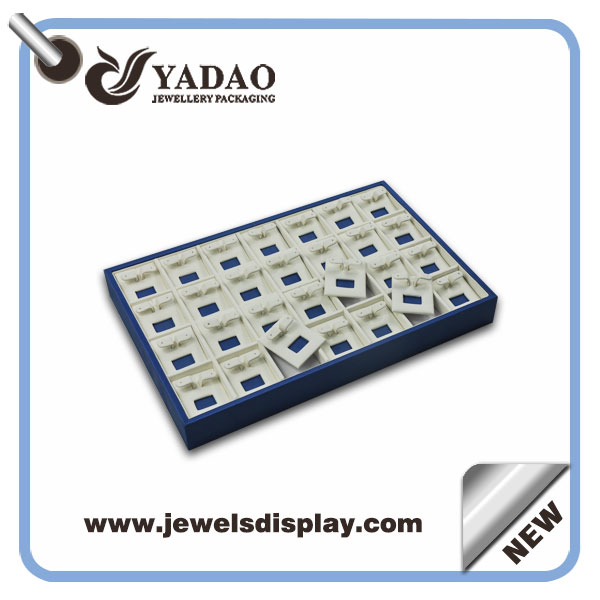 New arrival PU leatherette earring display tray with removeable earring card for jewelry store