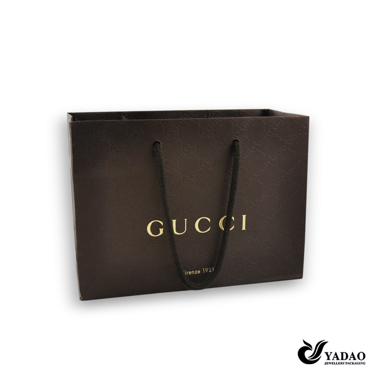 New design high quality paper jewelry packaging bag with print logo for shopping from China manufacturer