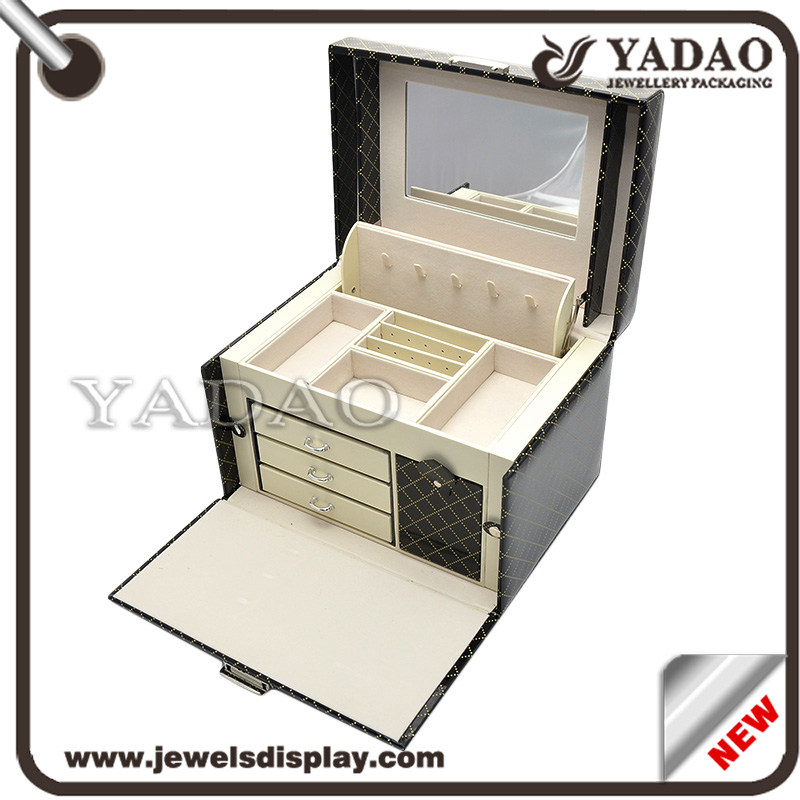 PU Leather + MDF wholes jewelry display box for luxury jewellery storage made in China