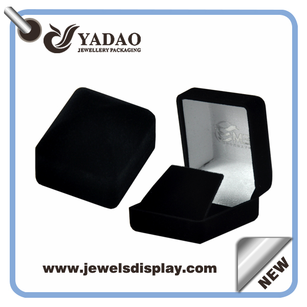 Promotional small cute black velvet earring boxes ,earring jewelry cases ,earring storage chests for jewelry shop and showcases