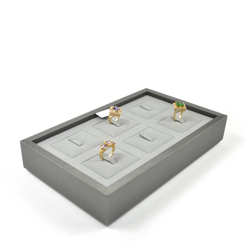 Pu leather MDF Ring jewelry tray Stand  Exhibitor For Showcase And Cabinet Holder display for shop counter