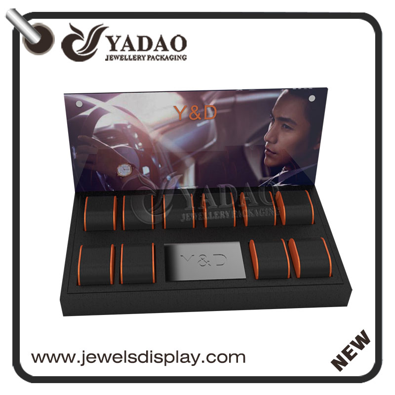 品質ラッカーfinsihジュエリーディスプレイセットとMDF材coloufulウォッチディスプレイスタンドは、深センからスタンドC環で設定した表示を見ます