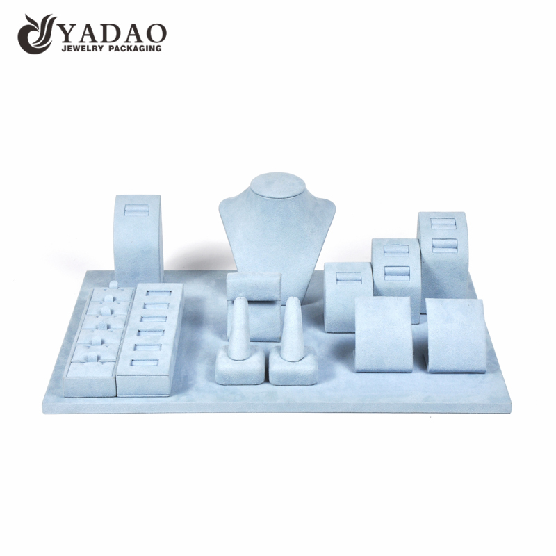 Suede Simple Blue Color Jewelry Display