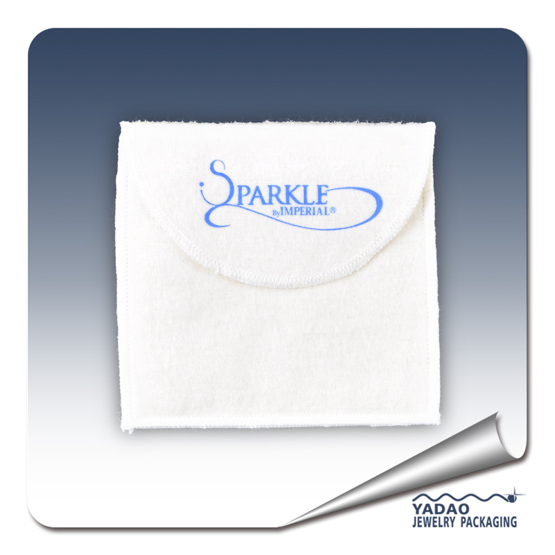 White velvet pouch for jewelry shopping bag jewelry pouch with logo from China manufacturer