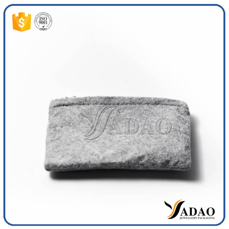 Wholesale Jewelry pouch package customized velvet suede zipper bag