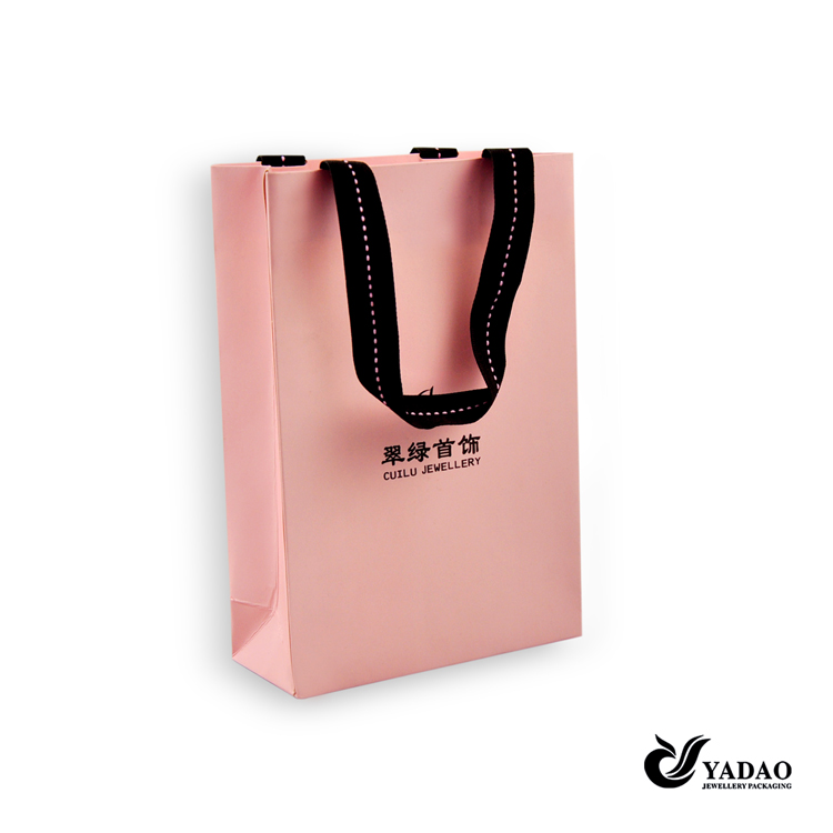 Commercio all'ingrosso imballaggio gioielli shopping bag rosa con cordoncino di seta Cina fornitore