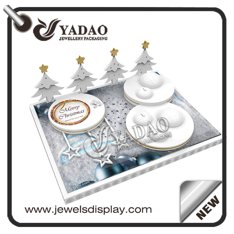 Wholesale Factory jewelry exhibitors stands for rings and earrings counter showcase jewelry display for Christmas
