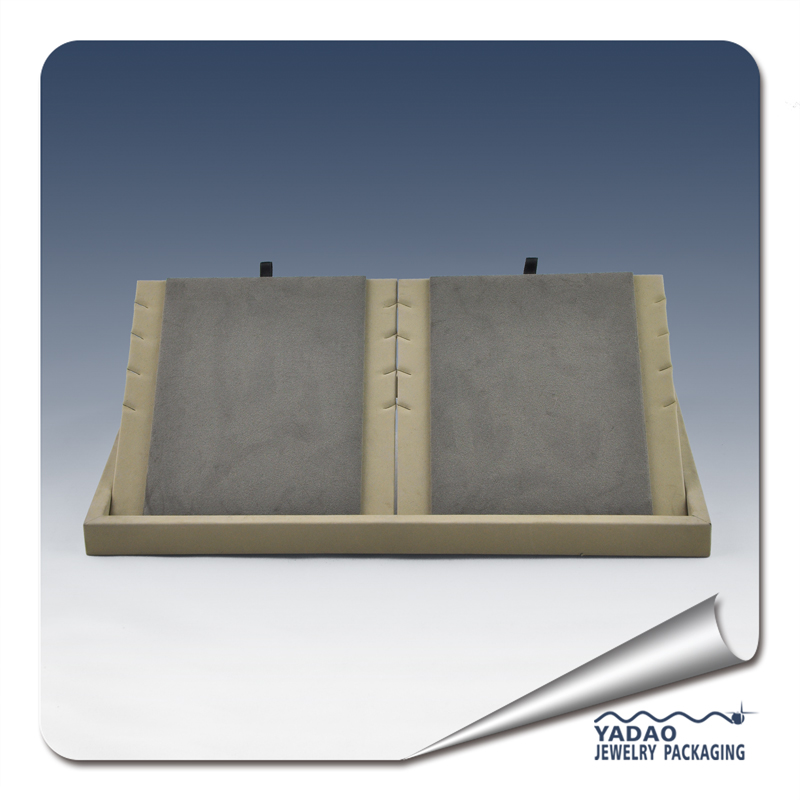 Wholesale factory price for wooden pu and velvet pendant display tray for jewelry display by chinese manufacturer