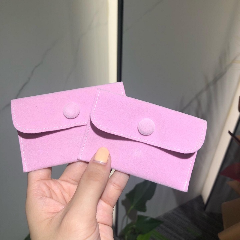 Yadao candy pink color pouch jewelry packaging bag wih snap closure for bangle necklace