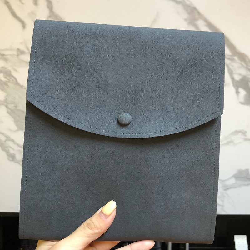 Yadao customized jewelry packaging bag microfiber travel pouch easy carry pouch with snap closure