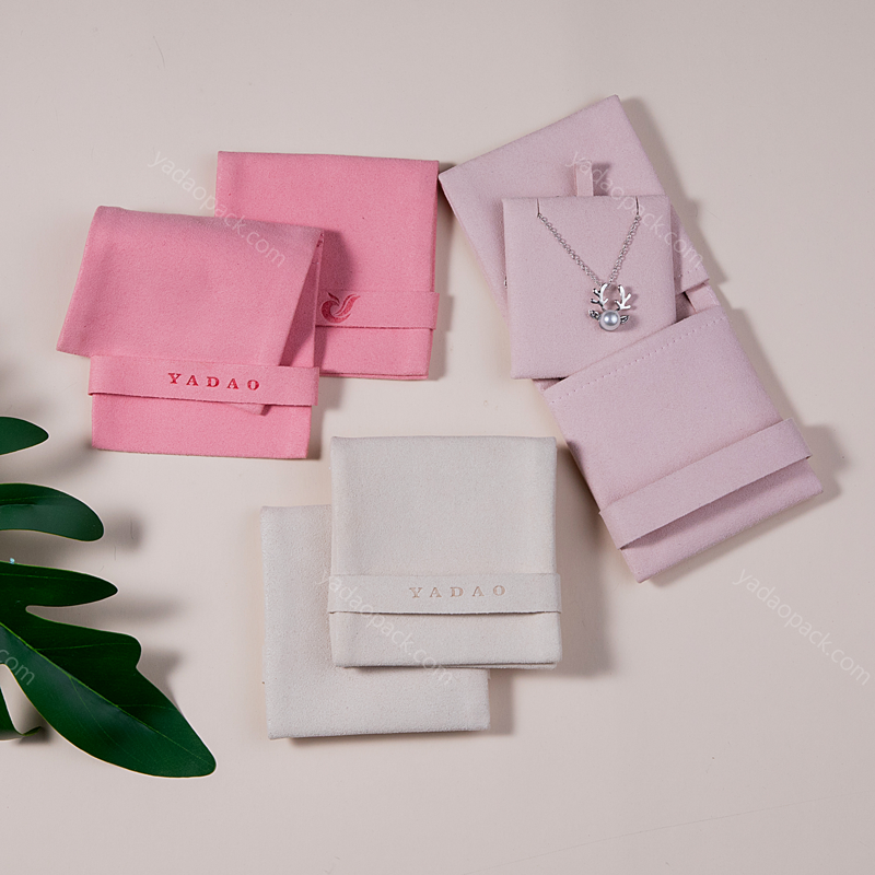 Yadao Elegant Microfiber Ювелирные Изделия Beege Упаковочная сумка Двойной карманы с закрытием ленты