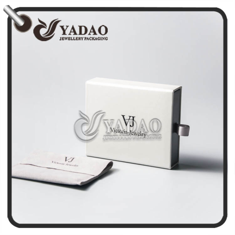 Yadao hot selling new design cardboard drawer box with high quality velvet pouch package sets