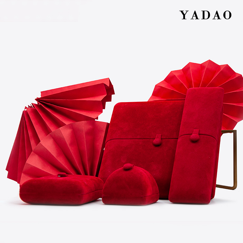 Yadao new arrivals red color packaging box double door design jewelry packaging box factory wholesales box with free logo design