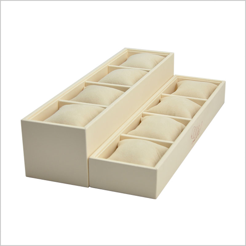 Yadao pu leather display stand wooden jewelry display tray 4*3 pillow tray stackable jewelry display tray for watch/bracelet/bangle