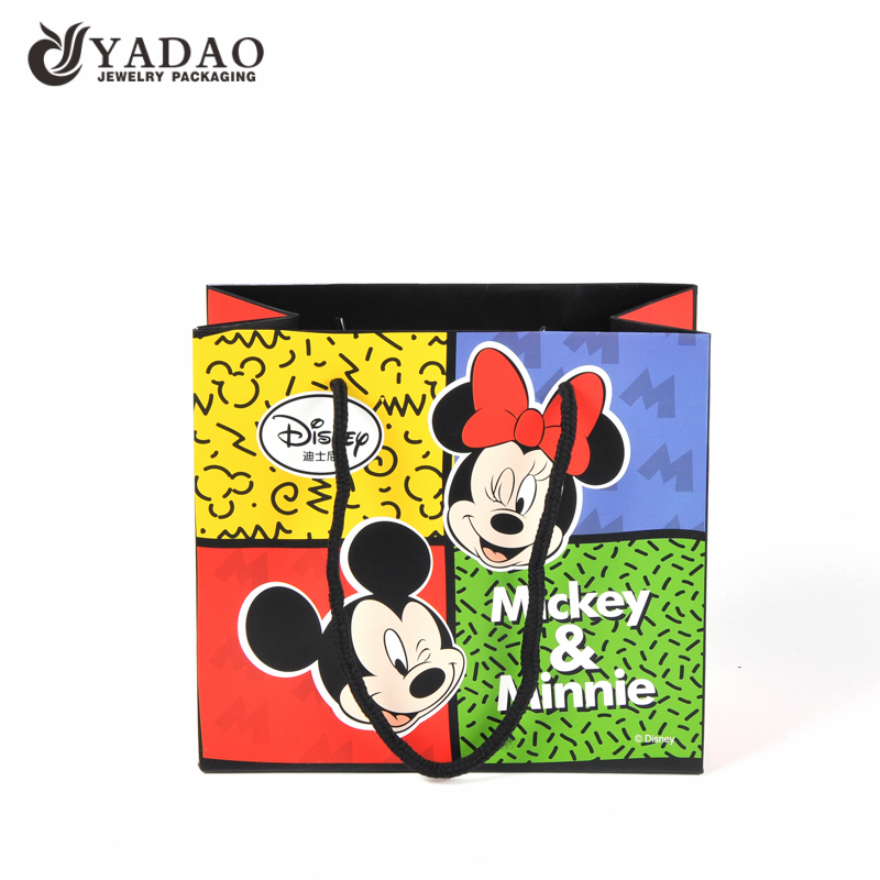 Bolsa de papel de impresión CMYK de Yadao top sale mickey & minnie shopping bag