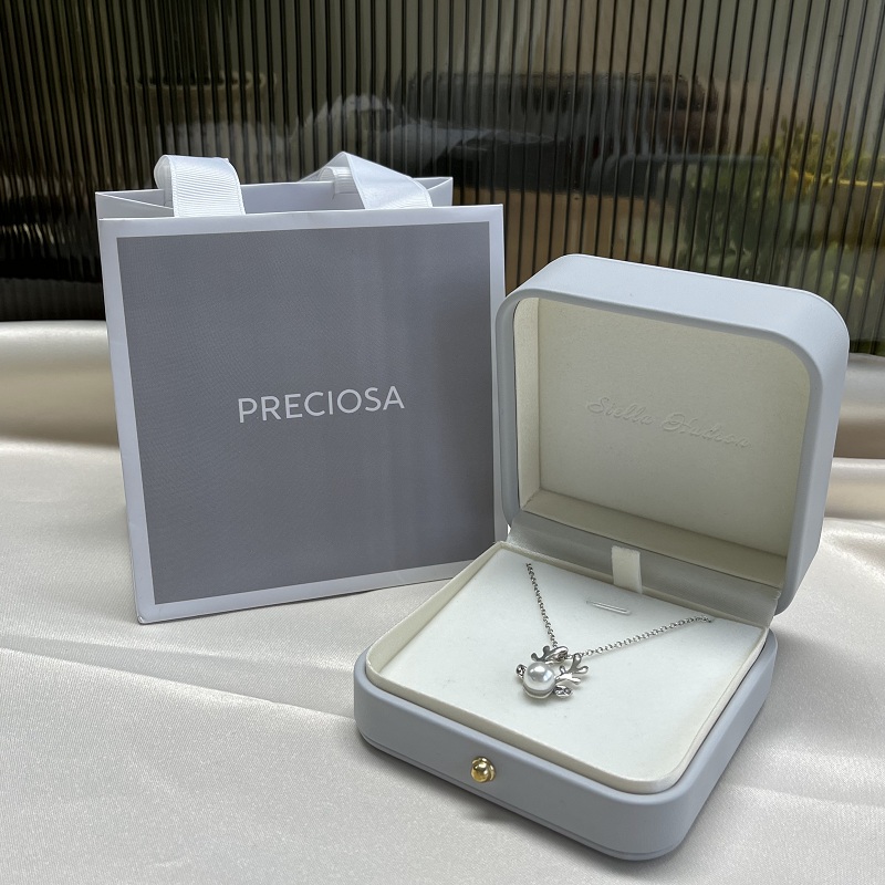 Yadao wholesale jewelry packaging gray packaged set for pendant pu leather box with round cornor