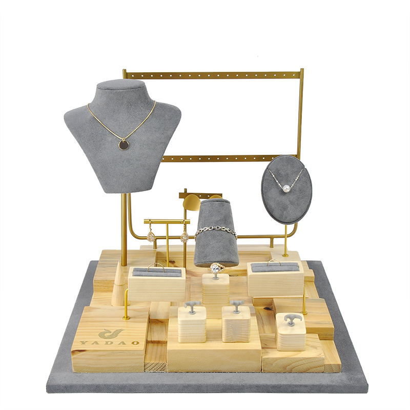 china factory mdf board jewelry store showcase cases necklace ring bracelet jewellery set display