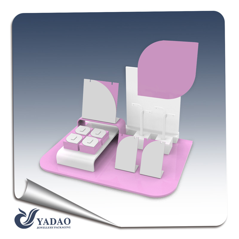 custom colored lacquer acrylic jewelry display design jewelry display set
