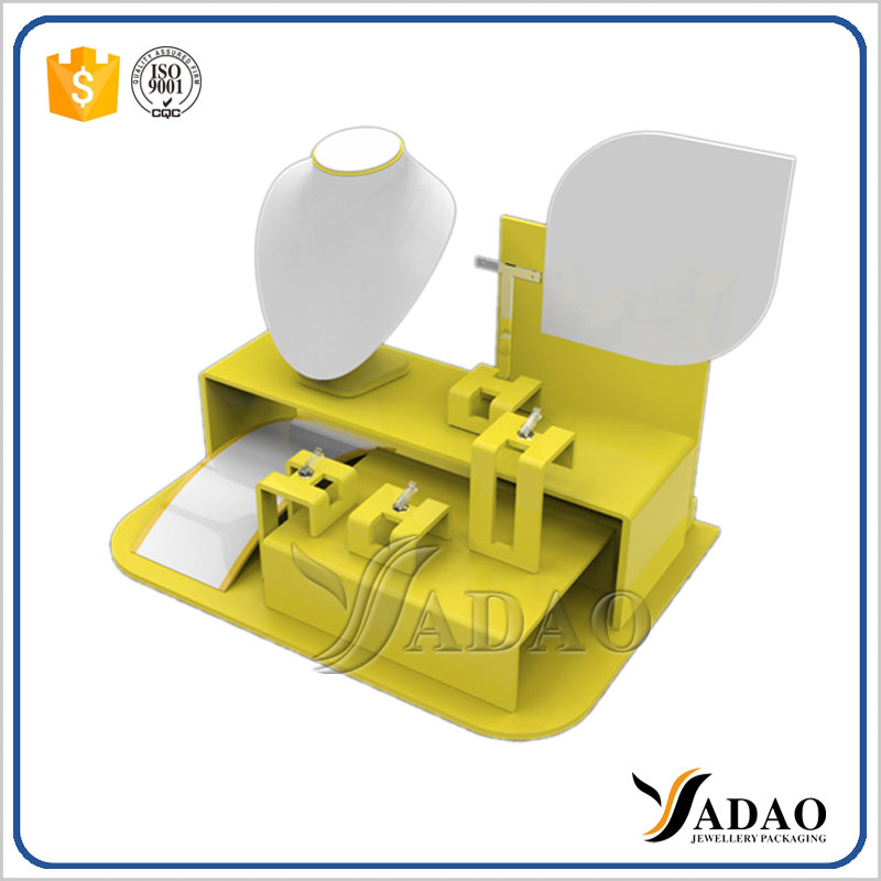 customize multifunctional colorful acrylic jewelry display showcase display set acrylic lacquer color painting